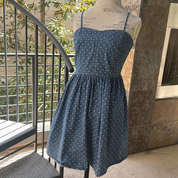 Gorgeous STRETCHY DENIM POLK A DOT DRESS! - Picture 7 of 16